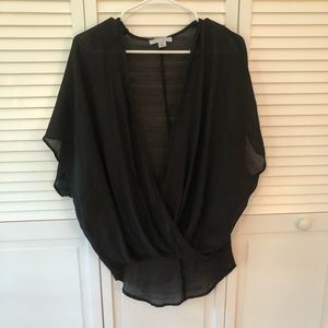 Favlux Faux Wrap Surplice High Low Top